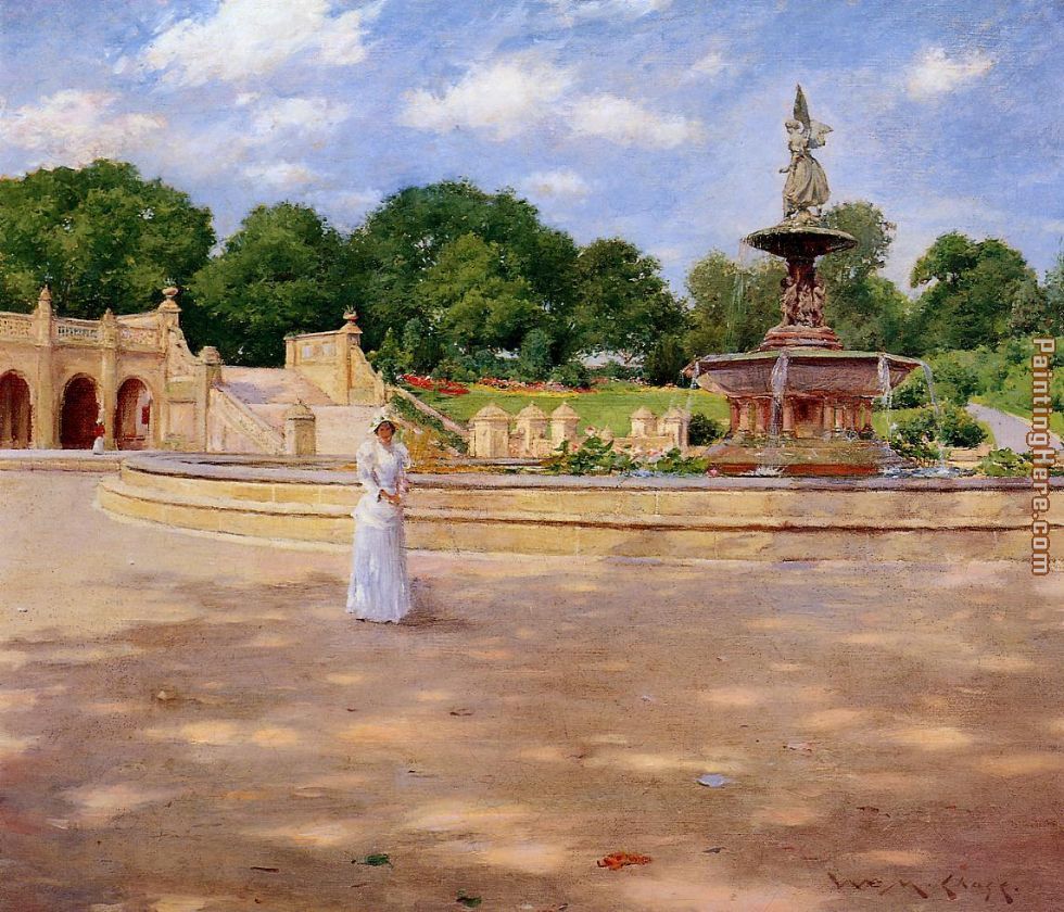 An Early Stroll in the Park painting - William Merritt Chase An Early Stroll in the Park art painting